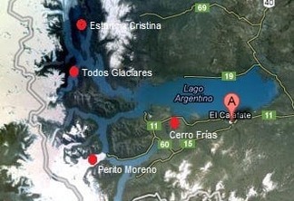 Mapa turístico de El Calafate