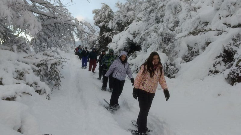 Caminhar com raquetes em Bariloche no inverno