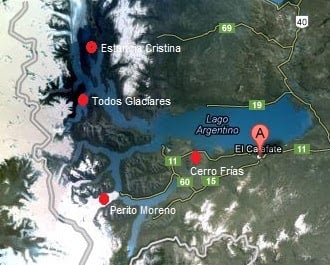 Mapa turístico de El Calafate